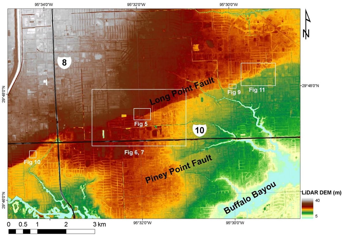 Houston, tx aukštis žemėlapyje