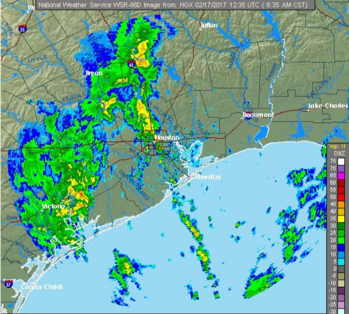 lietaus žemėlapis Houston