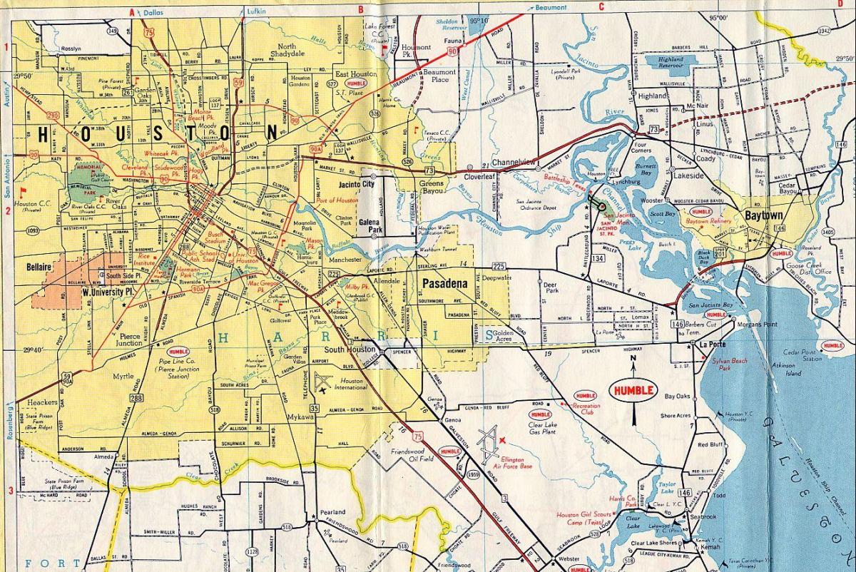 Houston žemėlapyje