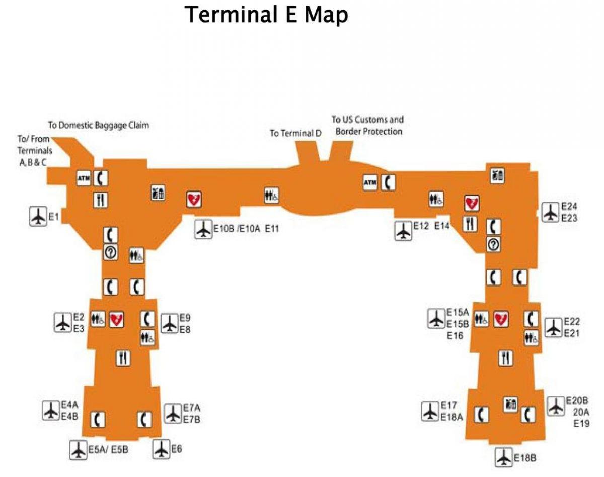 Houston airport terminal e žemėlapyje