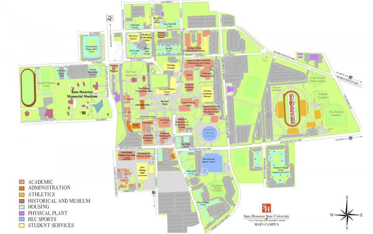 university of Houston žemėlapyje