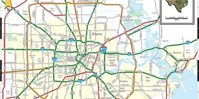 Houston, texas žemėlapyje