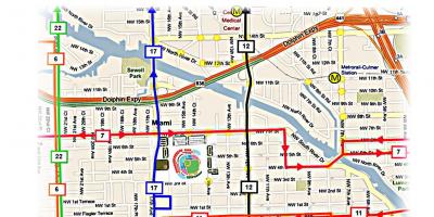 Houston autobusų maršrutų žemėlapį