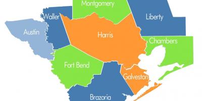 Apskrities žemėlapis Houston