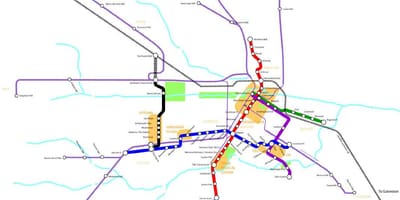Light rail Houston žemėlapyje
