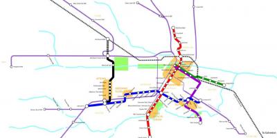 Metro rail Houston žemėlapyje