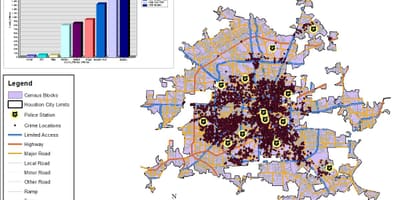 Houston nusikalstamumo lygis žemėlapis