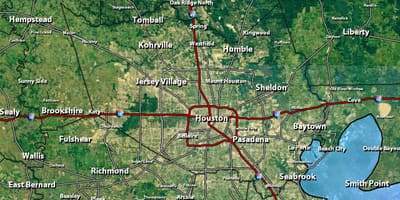 Radiolokacinis žemėlapis Houston
