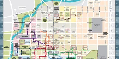 Downtown Houston tunelio žemėlapyje