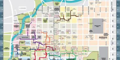 Downtown Houston tunelio žemėlapyje