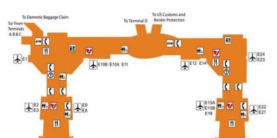 Houston airport terminal e žemėlapyje