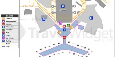 Houston oro uosto terminalą žemėlapis