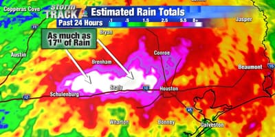 Žemėlapis Houston potvynis
